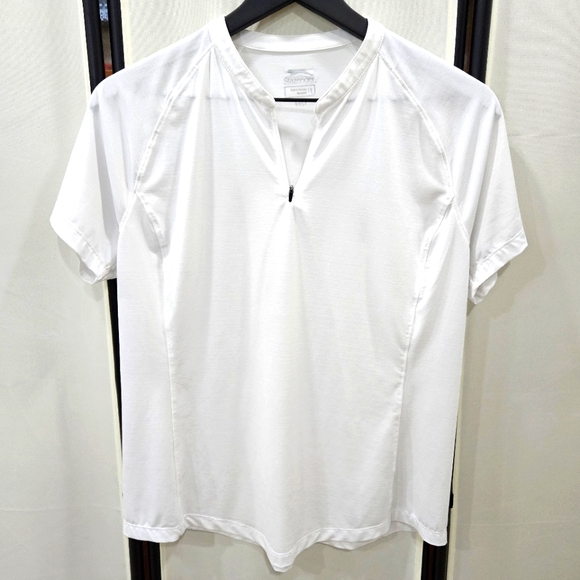 Slazenger Tops - Slazenger Golf quarter 1/4 zip shirt mock neck short sleeves white size Large